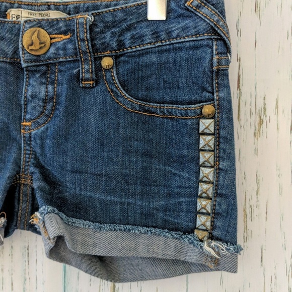 3/$20 Free People Raw Hem Studded Pyramid Shorts - Picture 7 of 7